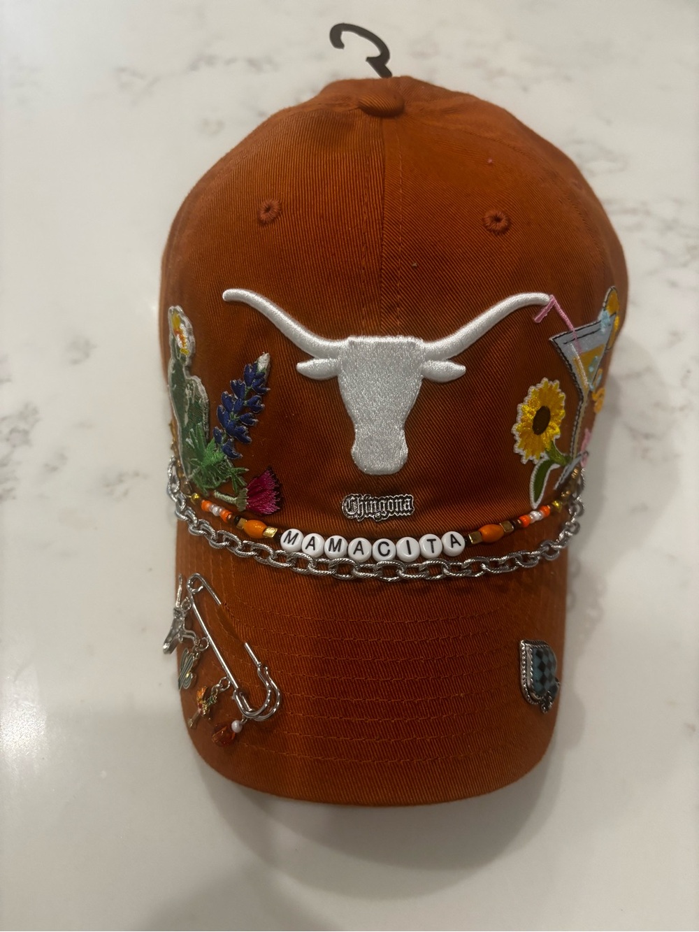 Texas Longhorns Embroidered Burnt Orange Baseball Cap with Beaded Accents - Picture 3 of 12